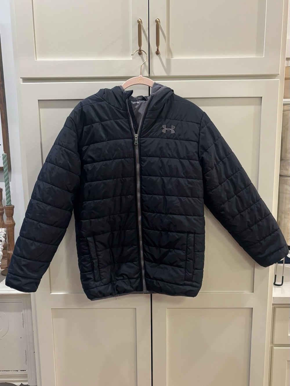 Under Armour Boys Black Hooded Puffer Jacket
